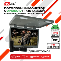 Потолочный монитор на Android AVS2220MGR + Xiaomi Mi TV Stick + AV1252DC