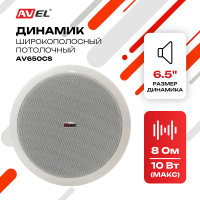 Потолочный широкополосный динамик AV650CS